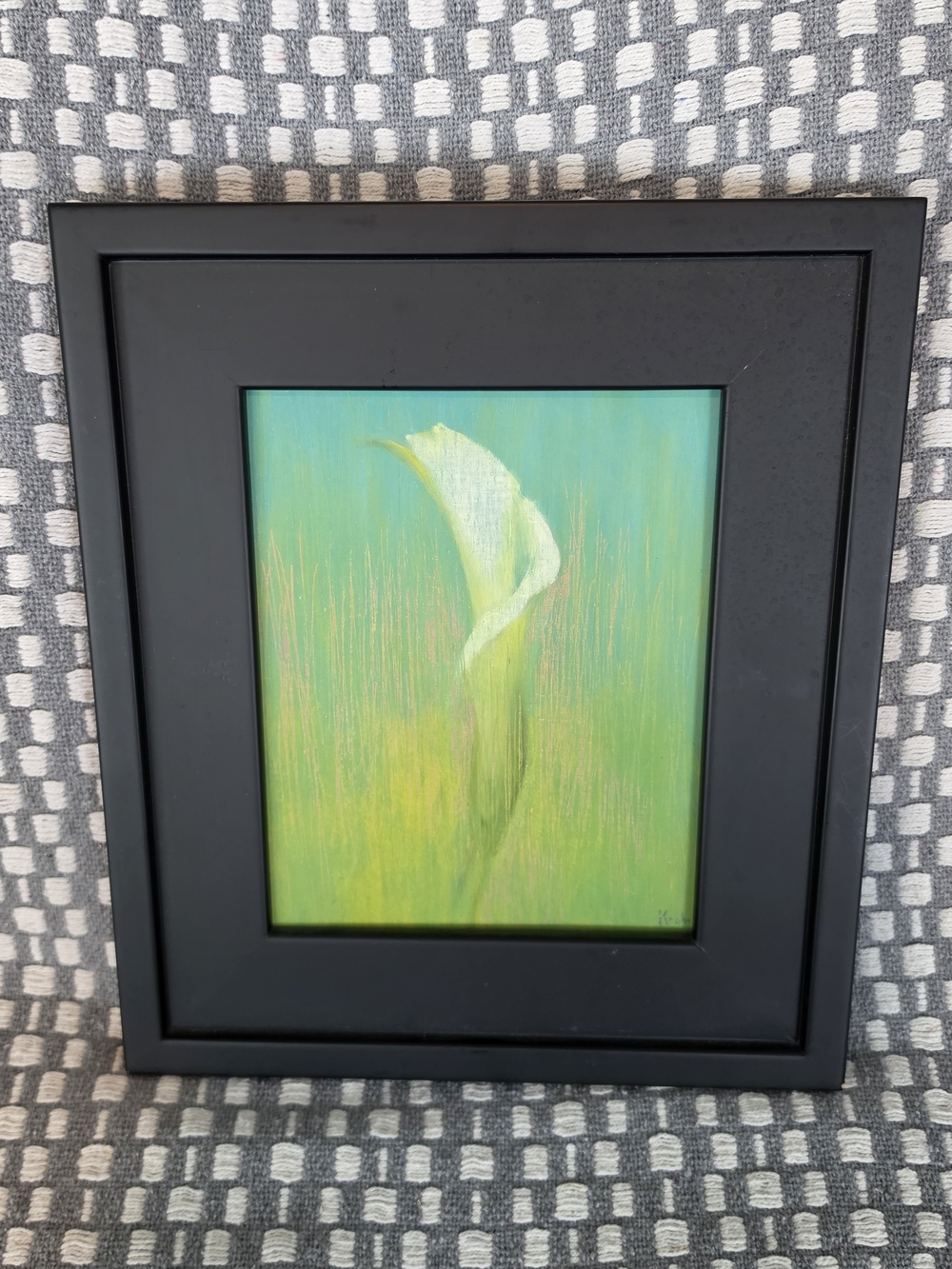 Framed White Calla Lily Wall Art - Black Frame
